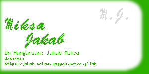 miksa jakab business card